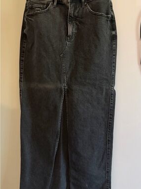 Express Black Denim Skirt with Front Slit